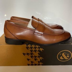 Thomas & Vine Bishop Leather Penny Loafers in Brown Size 8,5; 10; 12; 13 New
